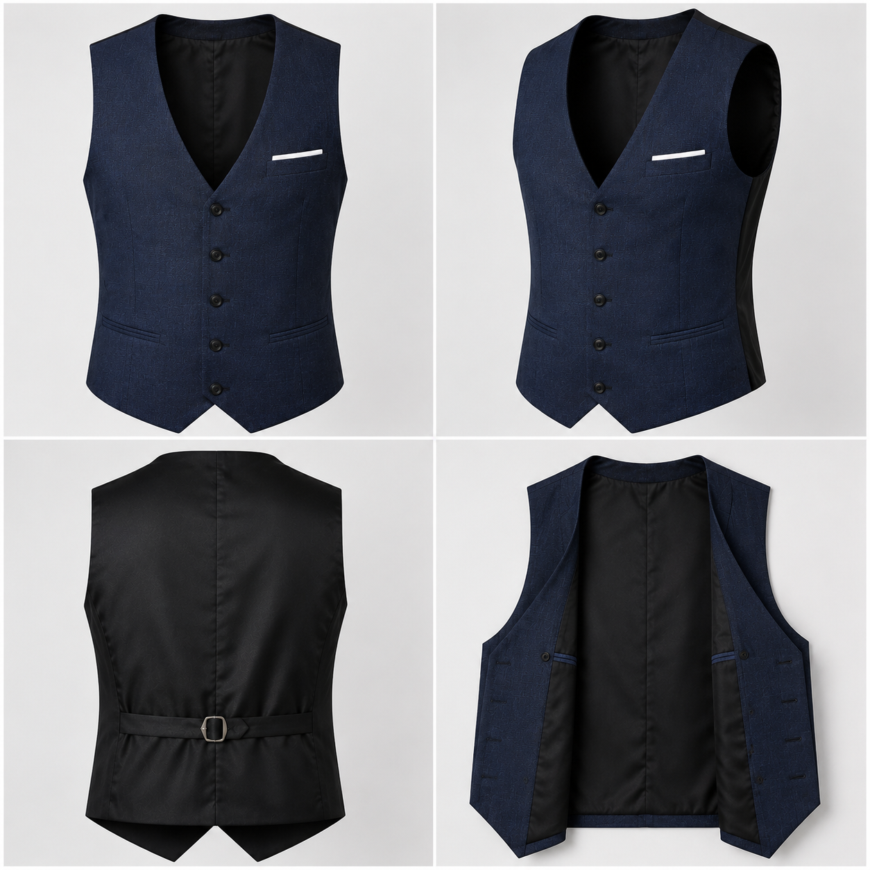 Navy Single Breasted Waistcoat